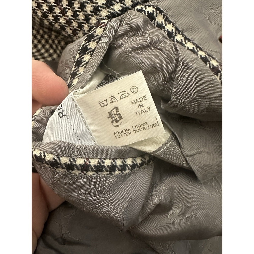 Brioni Men's Black/White Houndstooth Sport Coat Blazer Made In Italy Large - Picture 5 of 11